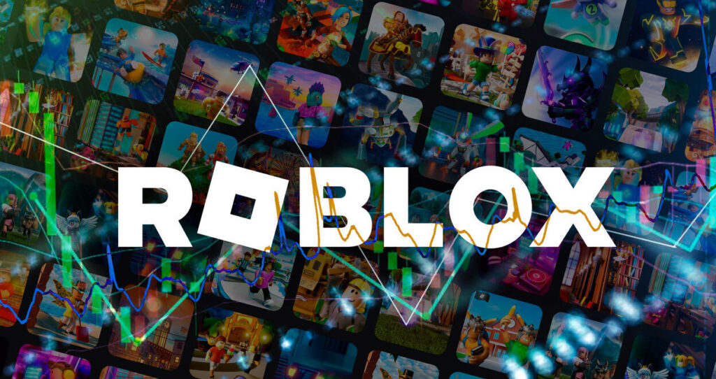 Captura de pantalla mostrando la interfaz de usuario de Roblox y diversos avatares de jugadores.