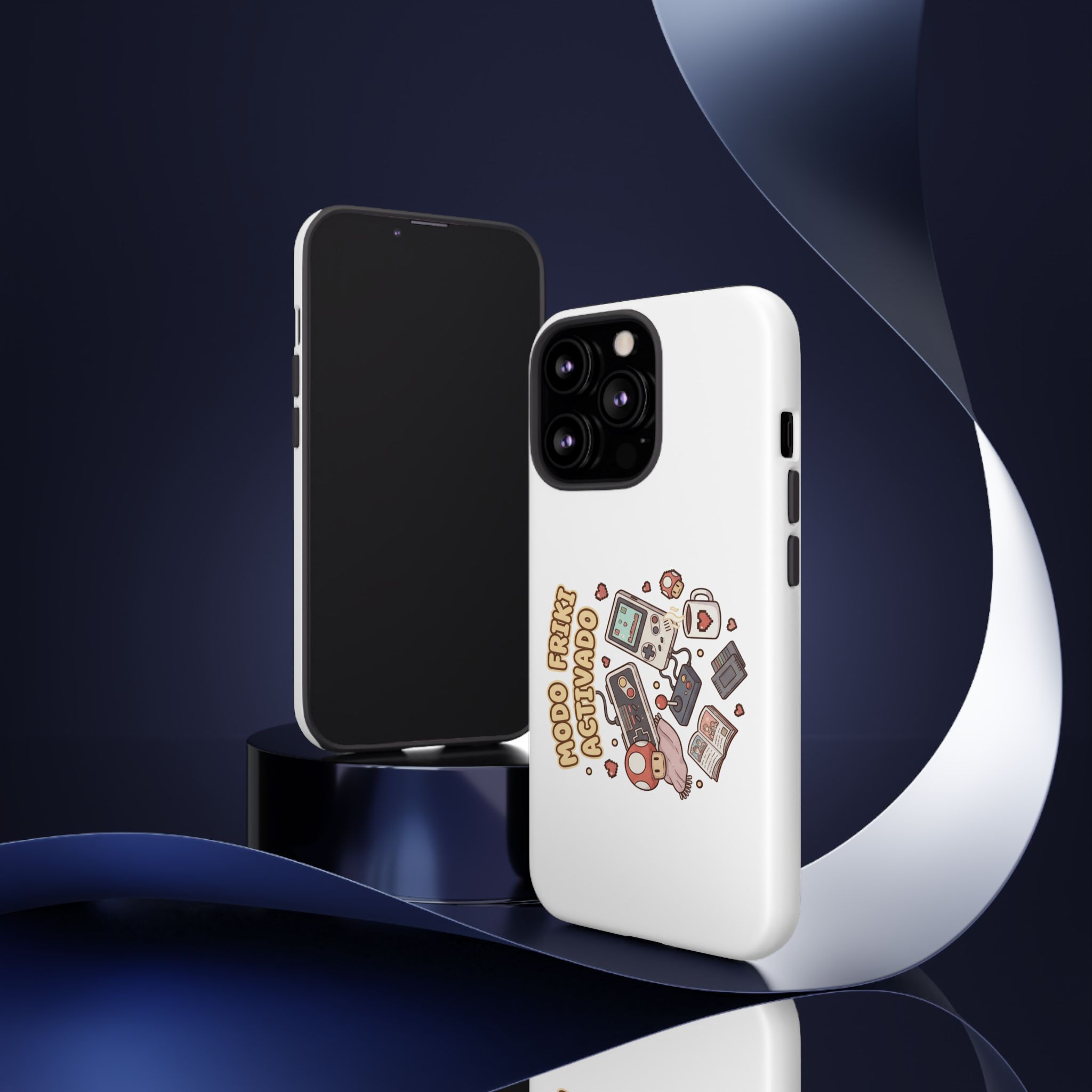 Funda de móvil duradera con diseño retro gamer. Protege tu dispositivo con estilo. Resistente a impactos y compatible con carga inalámbrica
