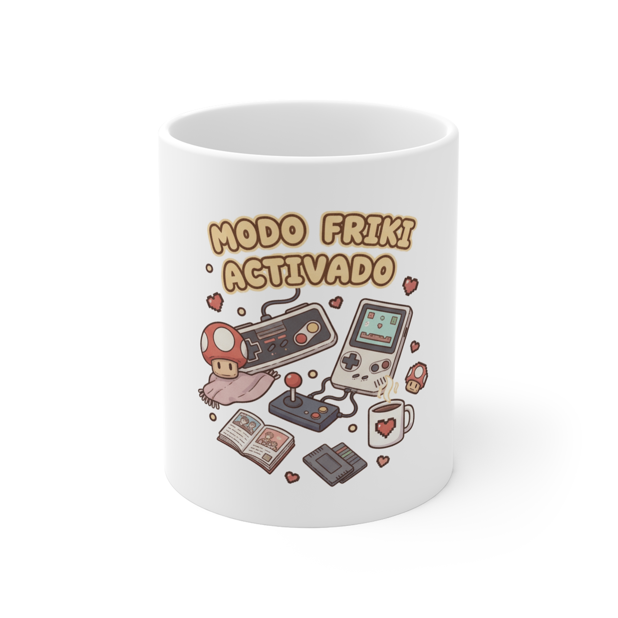 Taza de cerámica de 11oz con diseño retro gamer. Apta para lavavajillas y microondas. El regalo perfecto para amantes de los videojuegos